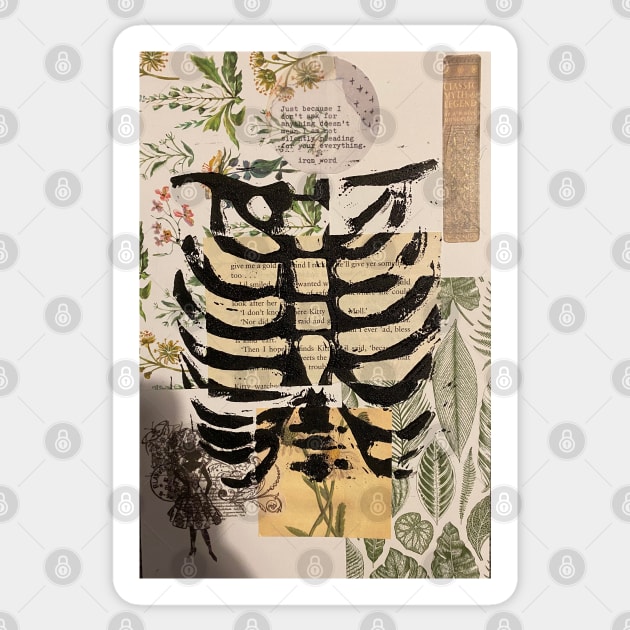 Green  ribcage print Sticker by Ech0mun